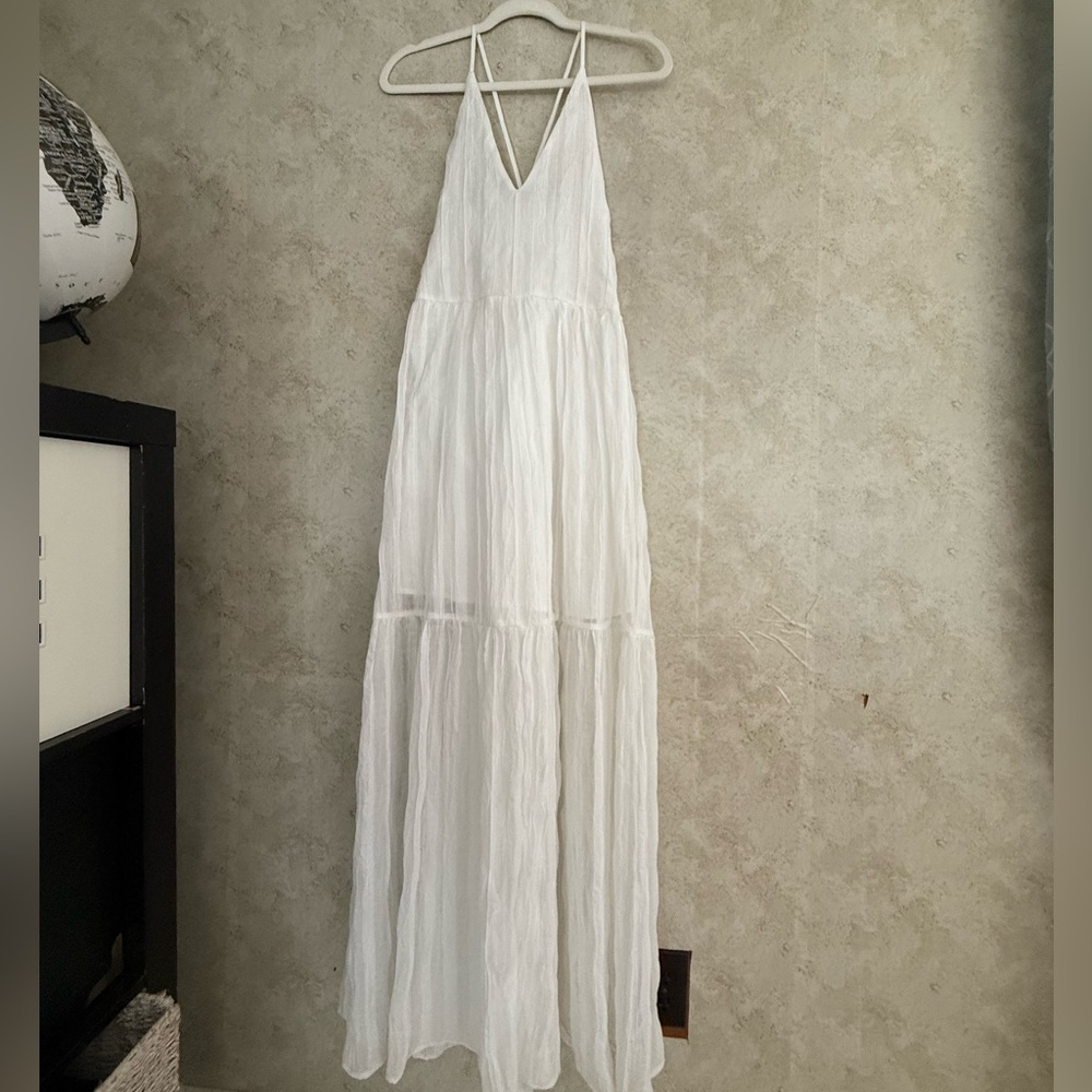 Elegant White Maxi Dress, 
Good Condition